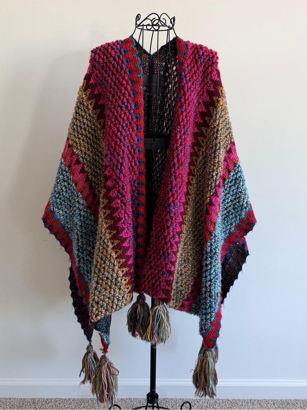 Anthropologie Multicolor Knit Poncho